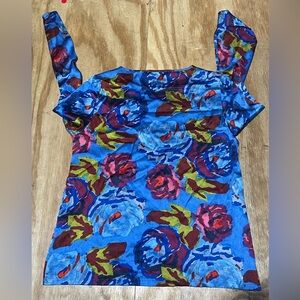 LISA CORTI blouse top print long sleeve Crewneck @j